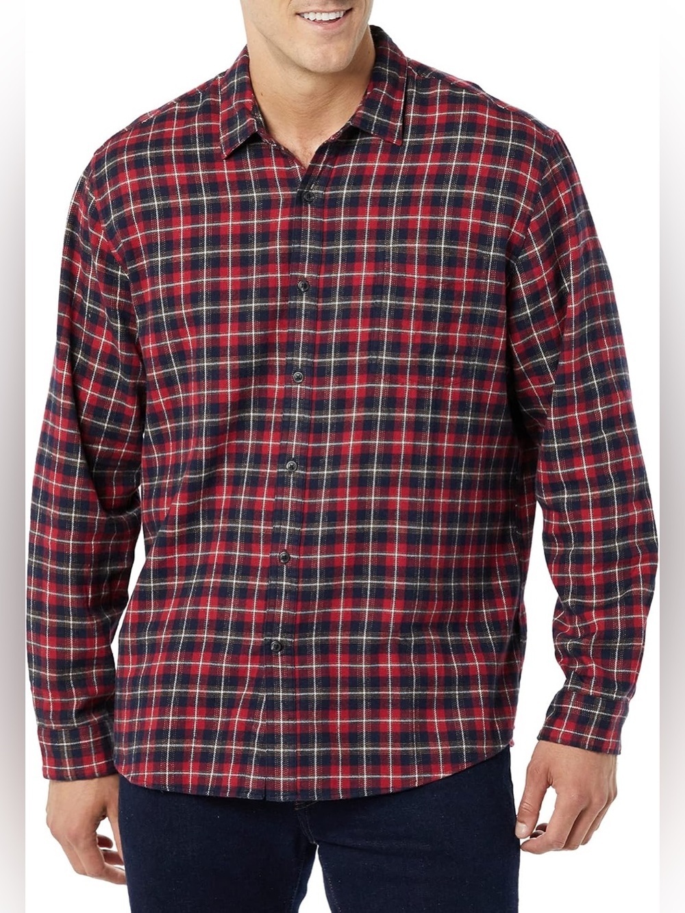 New Amazon Essentials Men’s Slim Fit Long Sleeve Flannel Button Down Shirt XXL